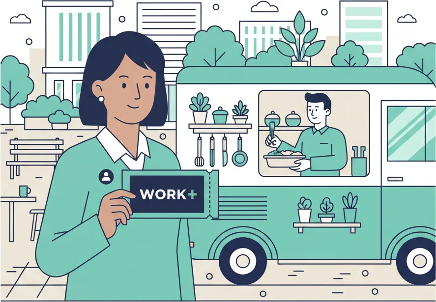 SHOP STOP Work+ の従業員限定ランチクーポンによる出社促進