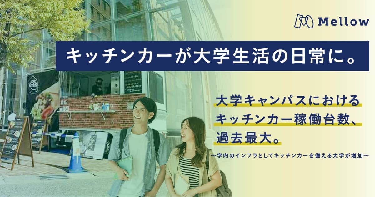 大学キャンパスにおけるSHOP STOPの稼働台数が過去最大、2年で3倍の伸び。キッチンカーが大学生活の日常に欠かせない存在に。